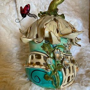 Blue Sky Heather Goldminc Tea Light House